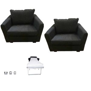 Bella bäddfåtölj två pack i ekologiskt tyg