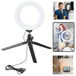 16 cm ring med LED-ljus och stativ
