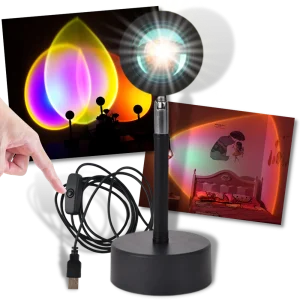 Färgglad LED bordslampa med ljusprojektor