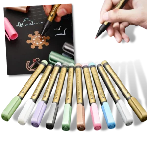 10-pack med metalliska färgmarkörer