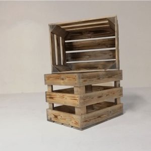 Äppellåda betsad bränd 40x30x30cm