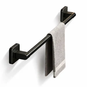 BlackBar – Svart Självhäftande Handdukshållare i Aluminium (30/40/50 cm)