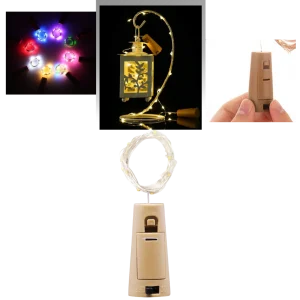 LED-ljusslinga och för flaska med kork (3 st)