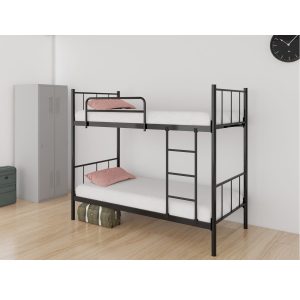 Våningssäng i svart metall budget 3 pack