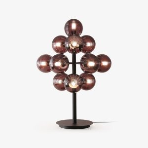 VineLux – Bordslampa i metall och glas med elegant druvdesign