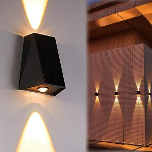 DualLit Solarlampor Trädgård - Up Down IP54 Utomhusvägglampa Modern - Vägglampa Sol