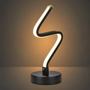 Lunaria - Elegant uppladdningsbar bordslampa med touchkontroll – Trådlös svart LED-nattlampa för stilfull belysning