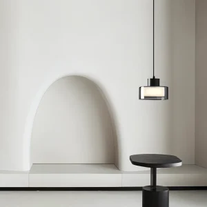 VetroLume – Cirkulär Rökglas Pendellampa i Modern Minimalistisk Design