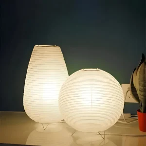 Retrochic Lampa - Rispapperslampa med Japansk Elegans