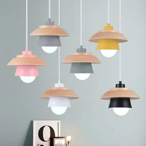 LuminLoft Taklampor - Minimalistiska Macaron-Pendellampor av Trä