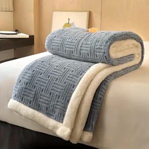 FrostMelt DuoBlanket – Dubbelsidig Fluffy Pläd med Geometriskt Mönster