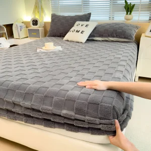 Premium Fluffiga Vinter Spannlakan – Rutschfri Komfort, Andningsbar, Extra Tjock och Mjuk Lakan