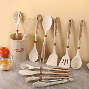 12-delars Silikon Köksredskapsset – Värmebeständiga Kökredskap & Förvaringsbehållare, Non-stick