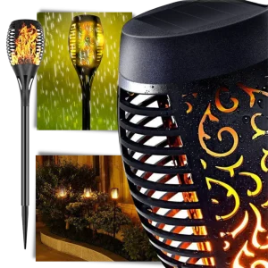 LED Solenergi Fackla Lampa med flimrande låga