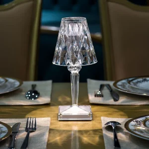 Lumière Cristal - Trådlös Kristallbordslampa med Touchkontroll och Tre Ljuslägen