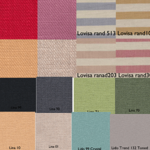 Tyger i metervara till LC möblers bäddsoffor