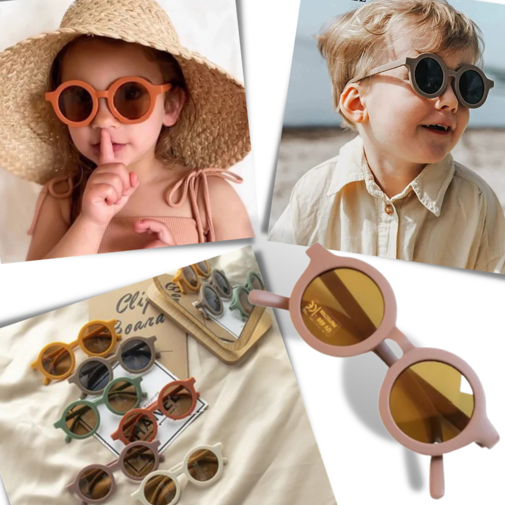 Vintage runda solglasögon för barn för åldrarna 1 till 5 år - Bild 2