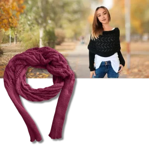 Mysig stickad sjaltröja